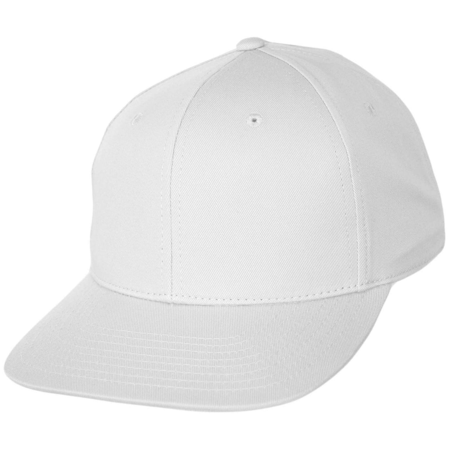 Dorfman Pacific | Mid Pro Cotton Flat Bill Snapback Baseball Cap | 200189 | lead | WHITE