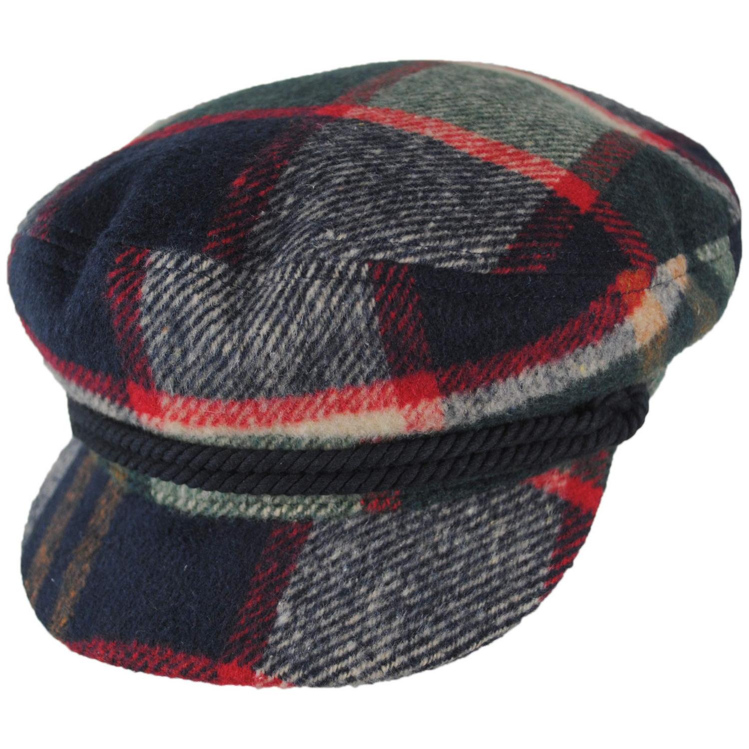BRIXTON HATS | Plaid Fiddler Fisherman Cap | 181358 | lead | NAVY/GREEN/RED/CREAM