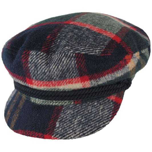 BRIXTON HATS | Plaid Fiddler Fisherman Cap | 181358 | lead | NAVY/GREEN/RED/CREAM