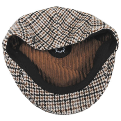 BRIXTON HATS | Hooligan Houndstooth Plaid Ivy Cap | 161564 | under | OFF WHITE/DESERT PALM