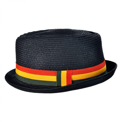 Kenny K | Rasta Toyo Straw Diamond Crown Fedora Hat | 126608 | profile | RASTA