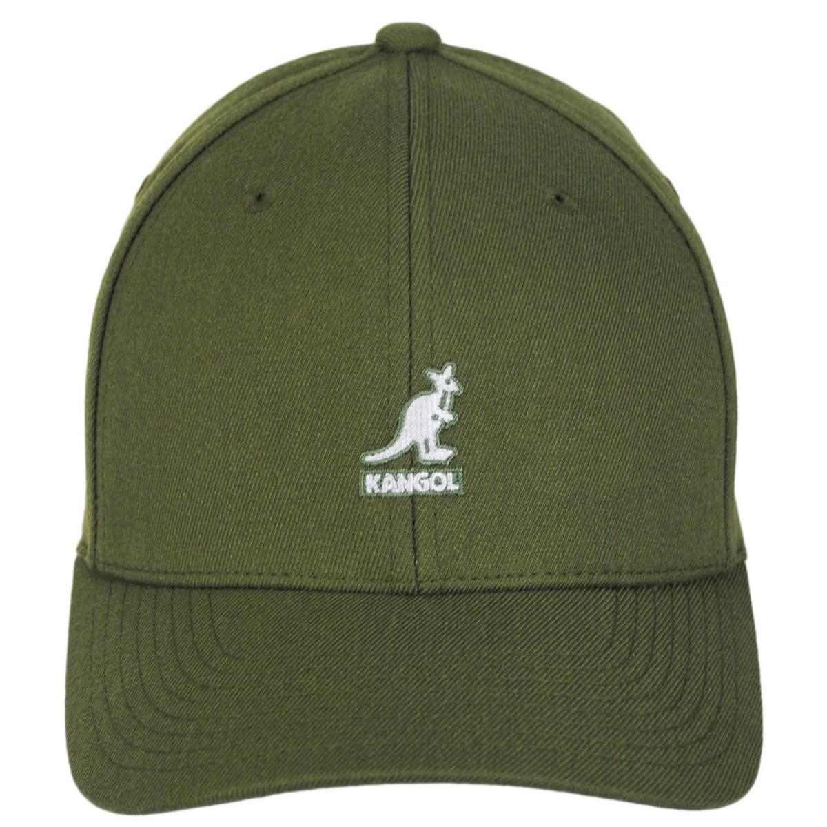 Kangol | Logo Wool FlexFit Fitted Baseball Cap | 201104 | front | OLIVE