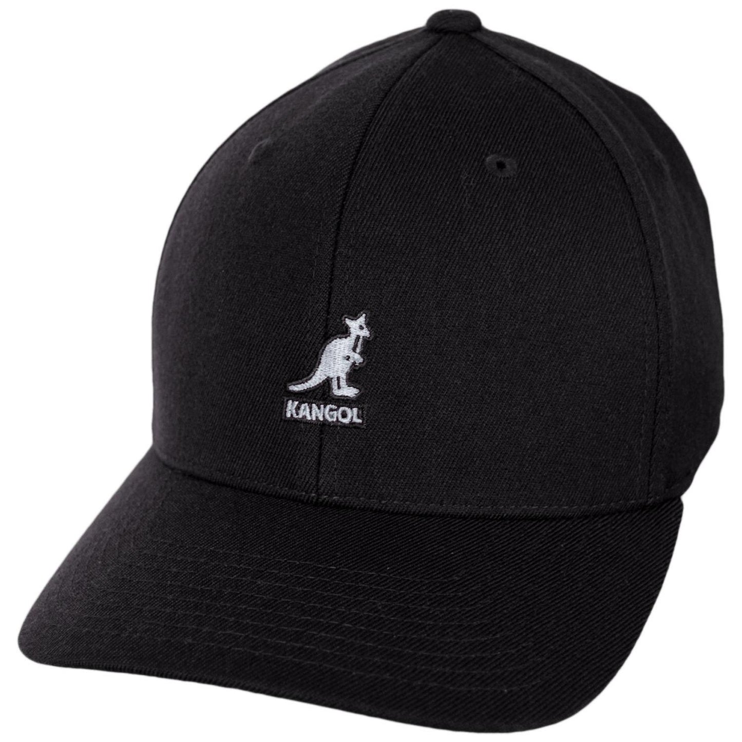 Kangol | Logo Wool Flexfit Fitted Baseball Cap | 201104 | lead | BLACK