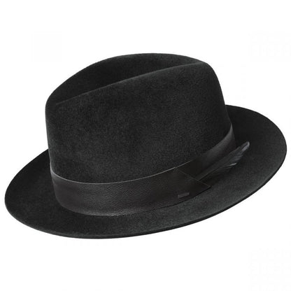 Bailey 1922 | Flume Velour Fur Felt Fedora Hat | 130332 | lead | BLACK