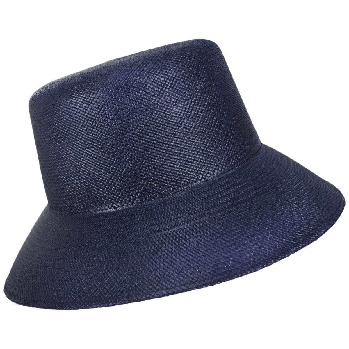 BRIXTON HATS | Lopez Vent Crown Panama Straw Sun Hat | 104052 | profile | NAVY