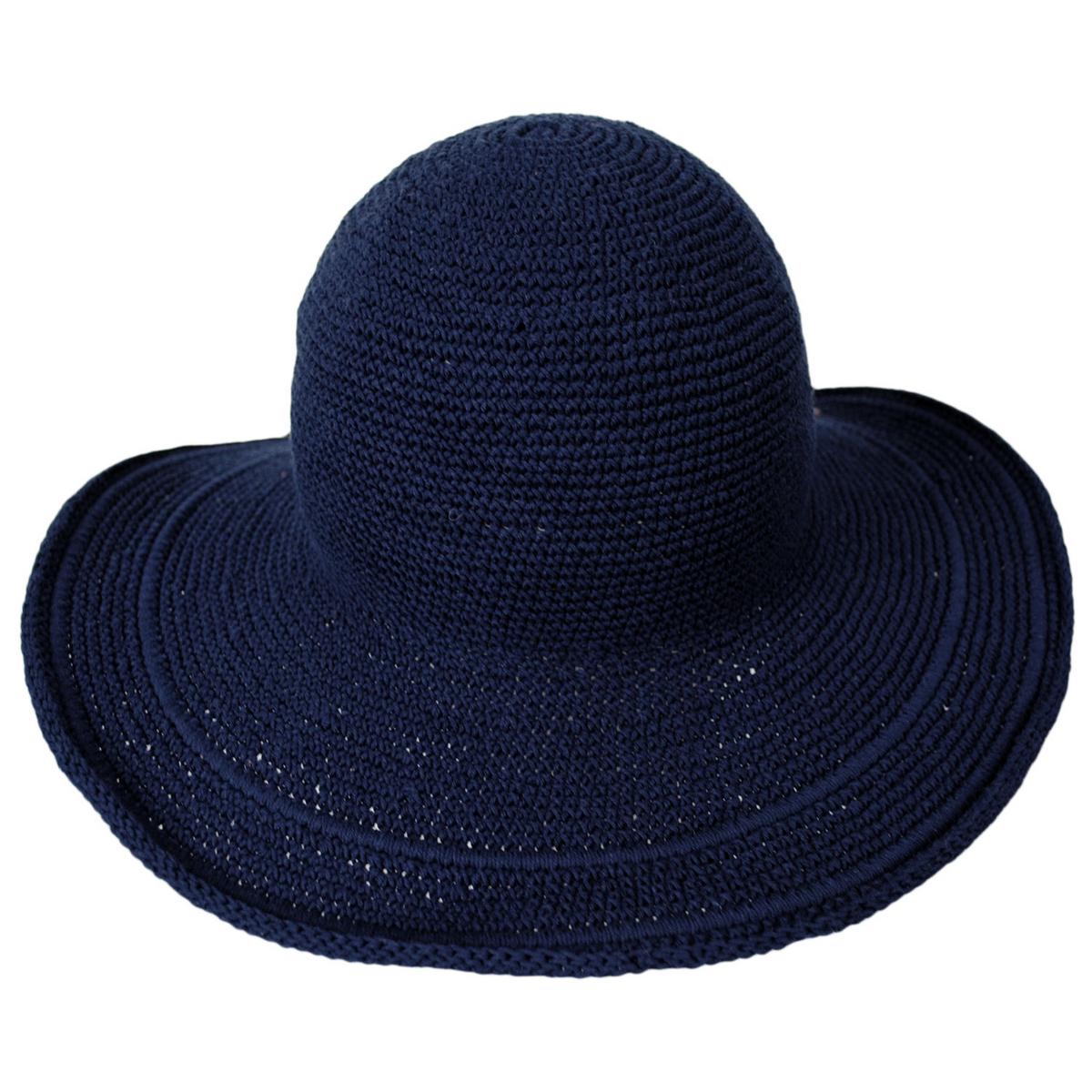 San Diego Hat Company | Bali Cotton Crochet Sun Hat  | 108934 | front | NAVY