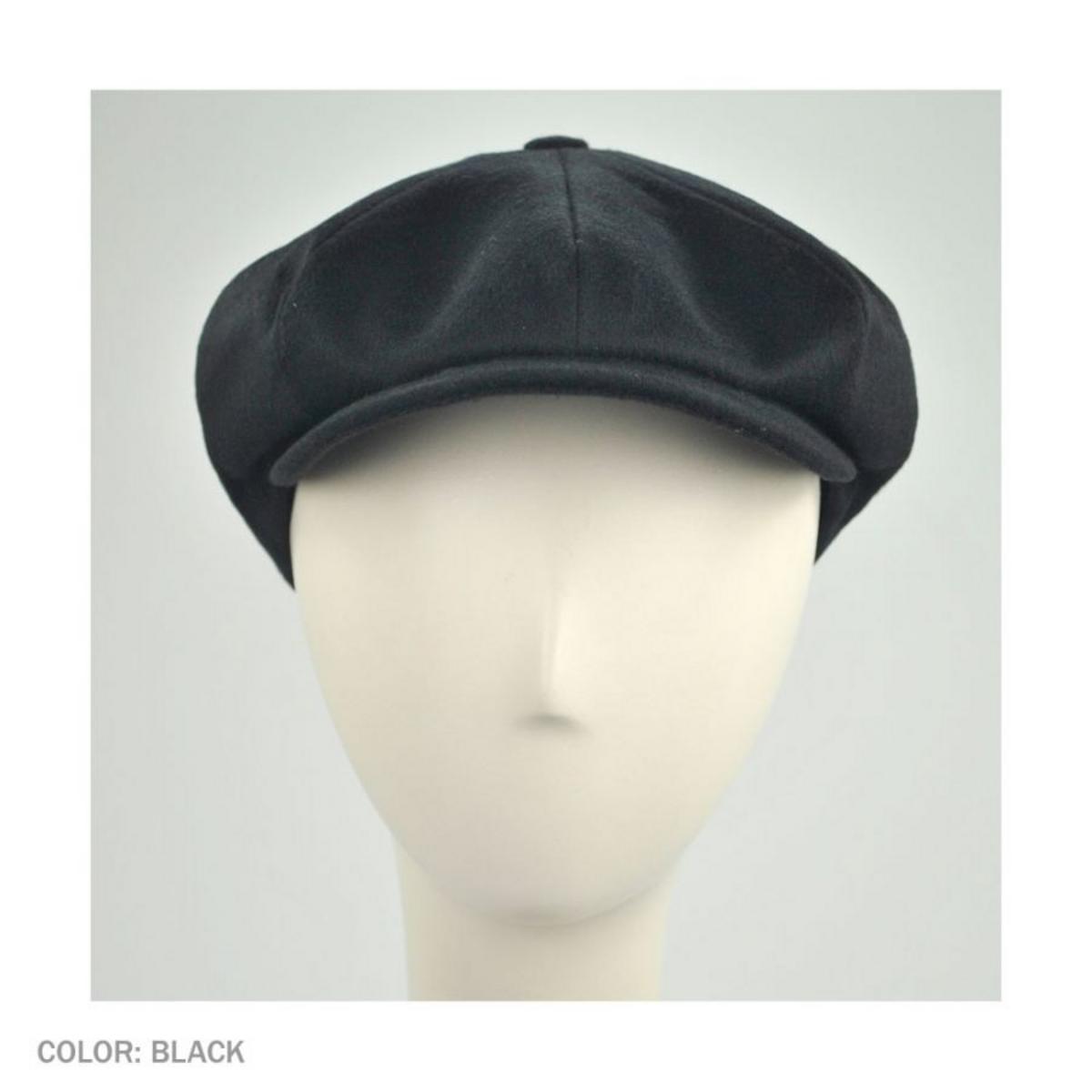 City Sport Caps |  Loden Wool Newsboy Cap | 175010 | front | BLACK