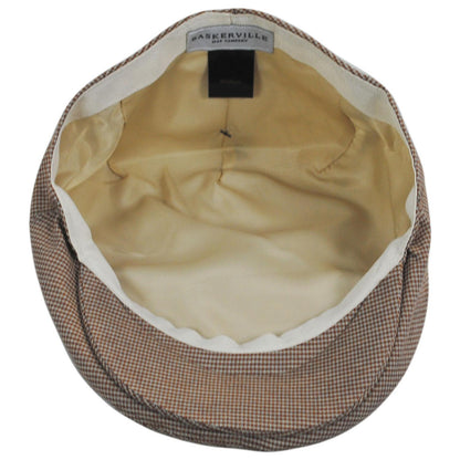 Baskerville Hat Company | Talbot Cotton Micro Houndstooth Ivy Cap | 167676 | under | CHESTNUT