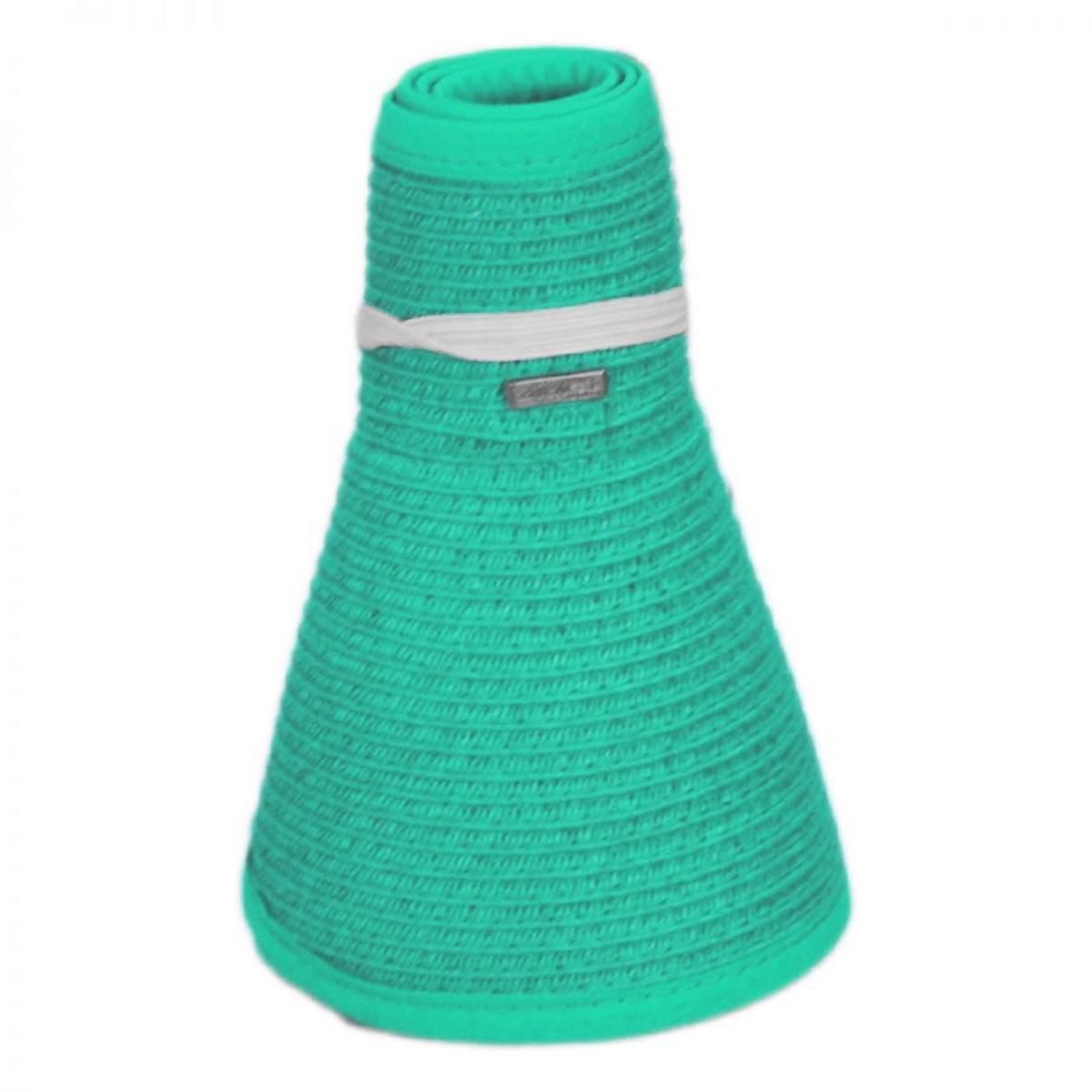 San Diego Hat Company | Roll Up Toyo Straw Visor | 197300 | profile | TEAL