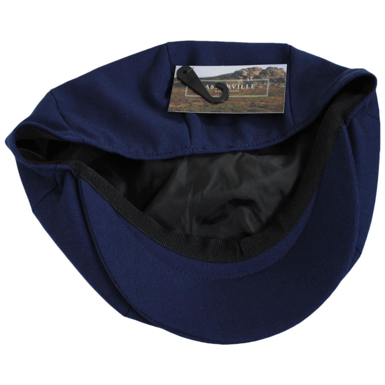 Baskerville Hat Company | Cheltenham Wool Twill Newsboy Cap | 167667 | under | NAVY BLUE