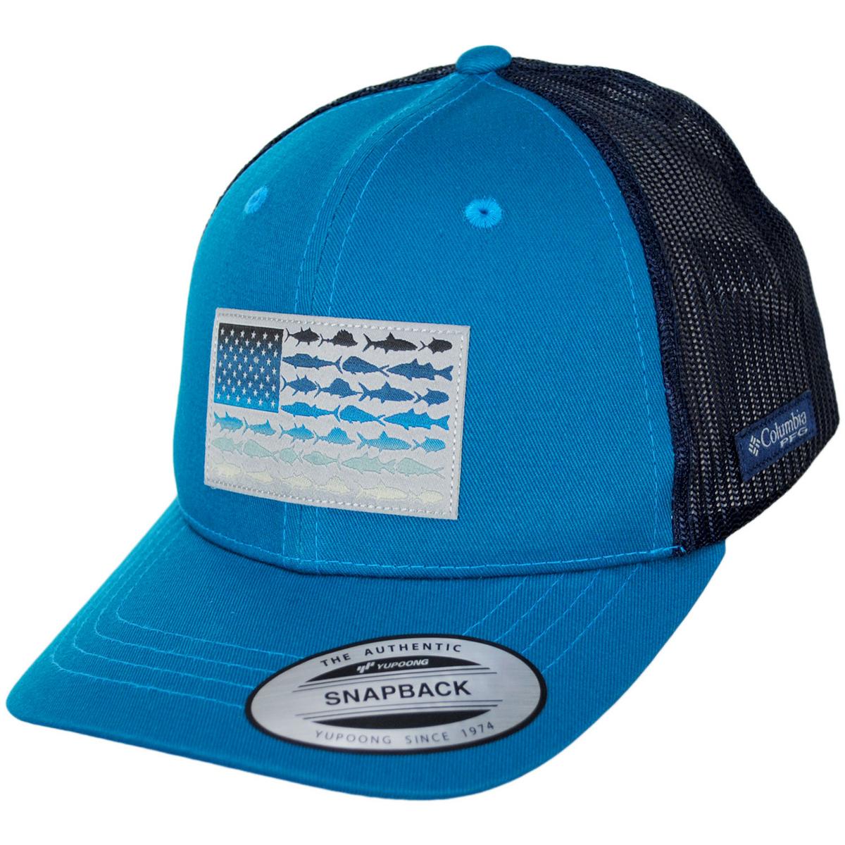 Columbia Sportswear | Kid's PFG Fish Flag Snapback Baseball Cap | 509610 | lead | BLUE ECHO