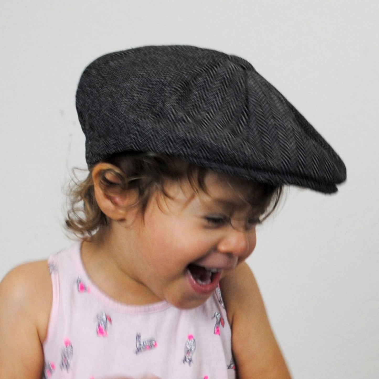 Jaxon Hats | Baby Herringbone Wool Blend Newsboy Cap | 512110 | lsfone | CHARCOAL
