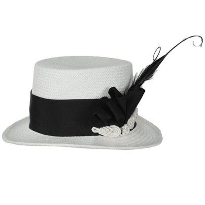 Kathy Jeanne | Tresse Grenouille Toyo Straw Top Hat | 122443 | profile | WHITE