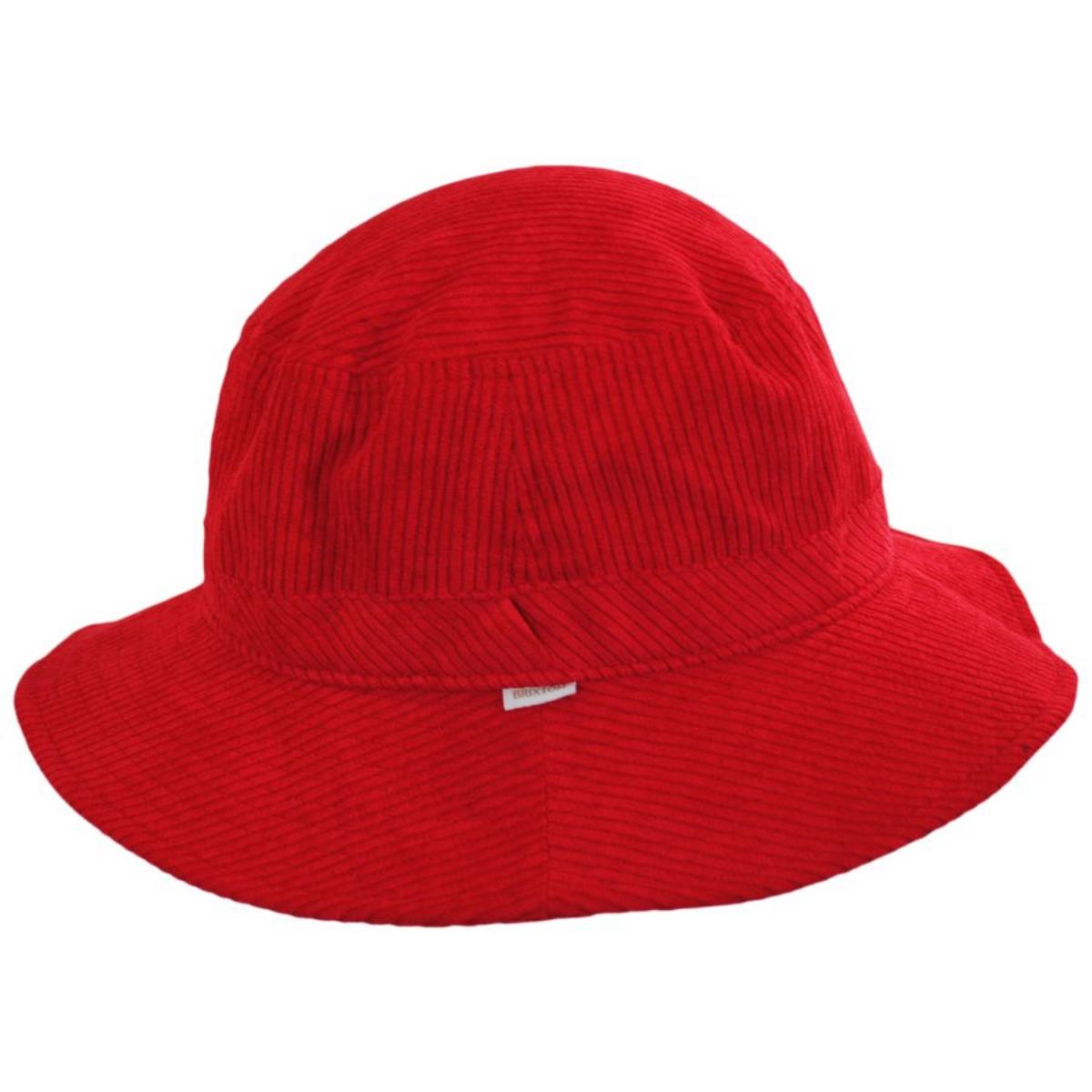 BRIXTON HATS | Petra Corduroy Packable Bucket Hat | 185546 | profile | ALOHA RED