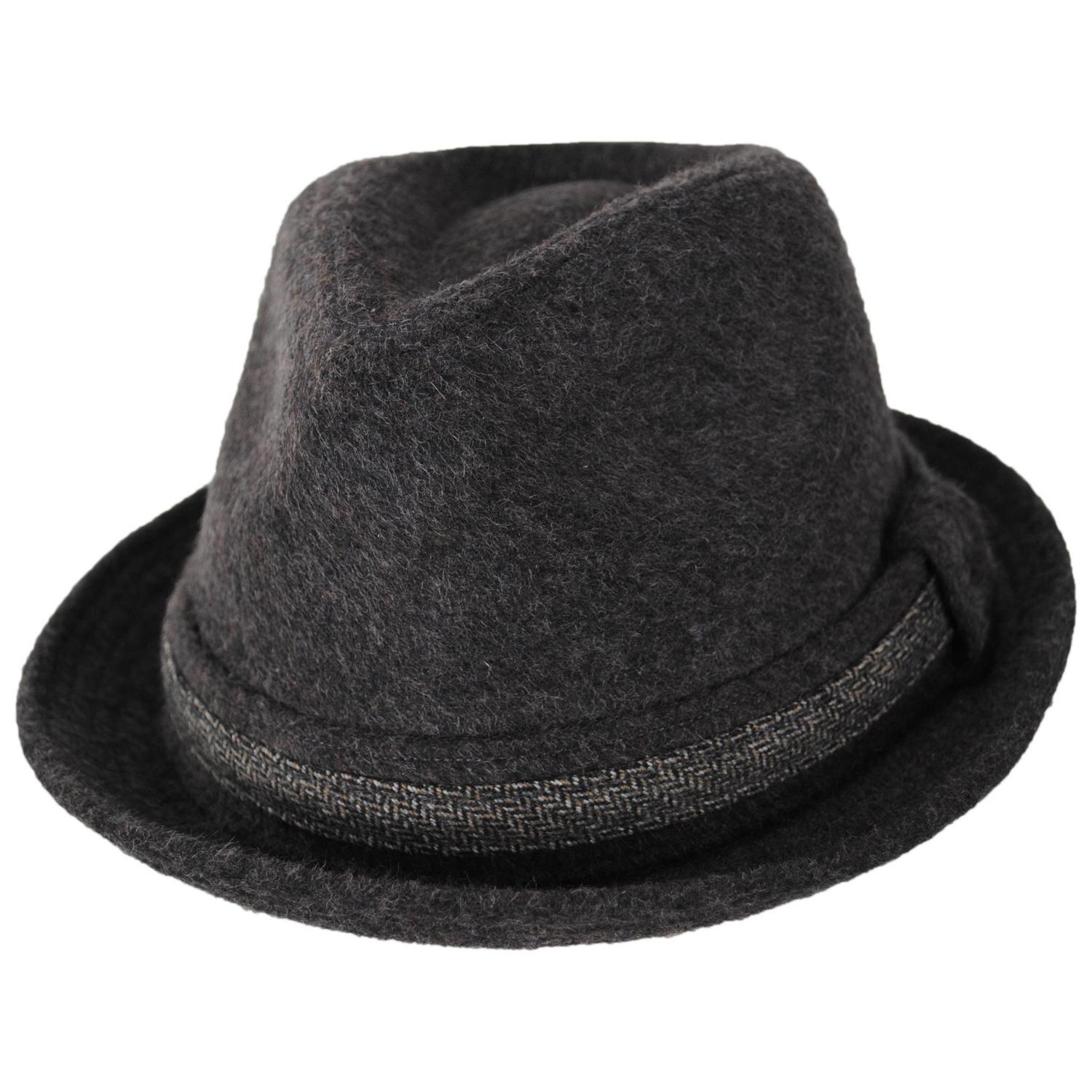Dorfman Pacific | Oswald Wool Blend Fedora Hat | 140249 | lead | GREY
