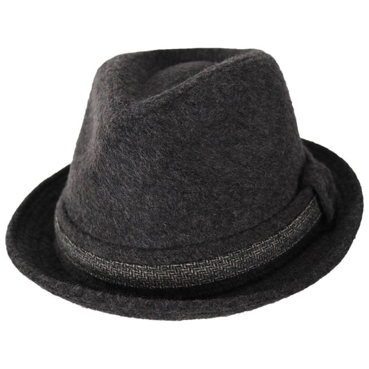 Dorfman Pacific | Oswald Wool Blend Fedora Hat | 140249 | lead | GREY