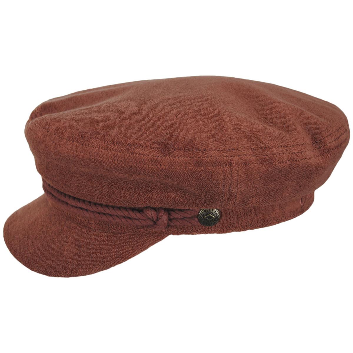 BRIXTON HATS | Cotton Terry Cloth Fiddler Cap | 181353 | profile | BURNT BRICK TERRY CLOTH
