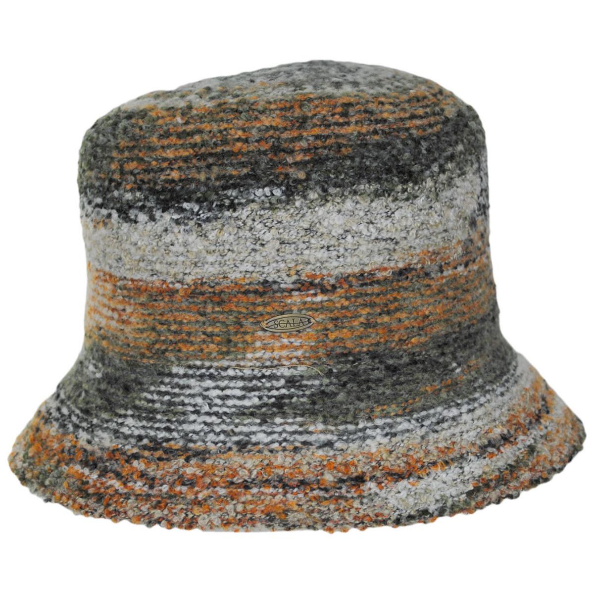 Scala | Buckley Boucle Knit Wool Blend Bucket Hat | 106446 | profile | RUST