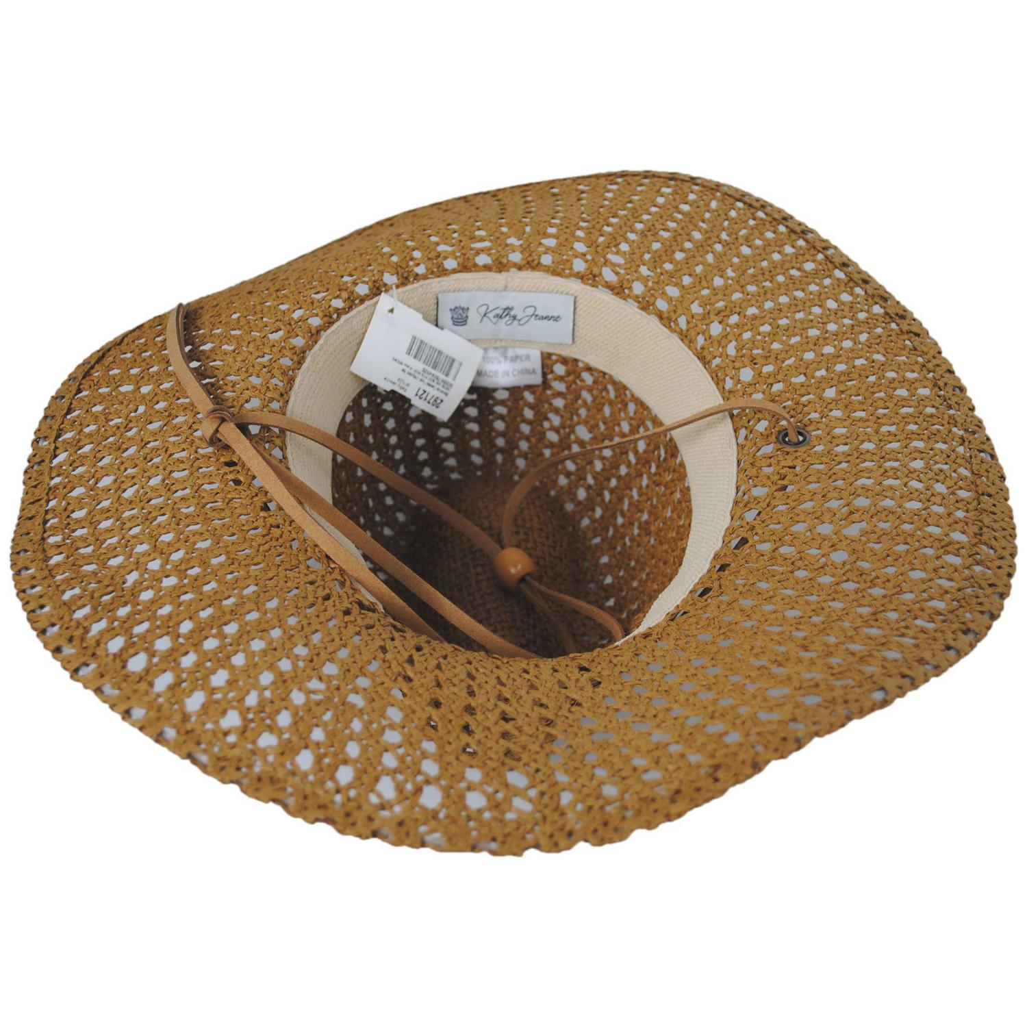 Kathy Jeanne | Shoreline Twisted Toyo Lifeguard Hat | 100733 | under | BROWN