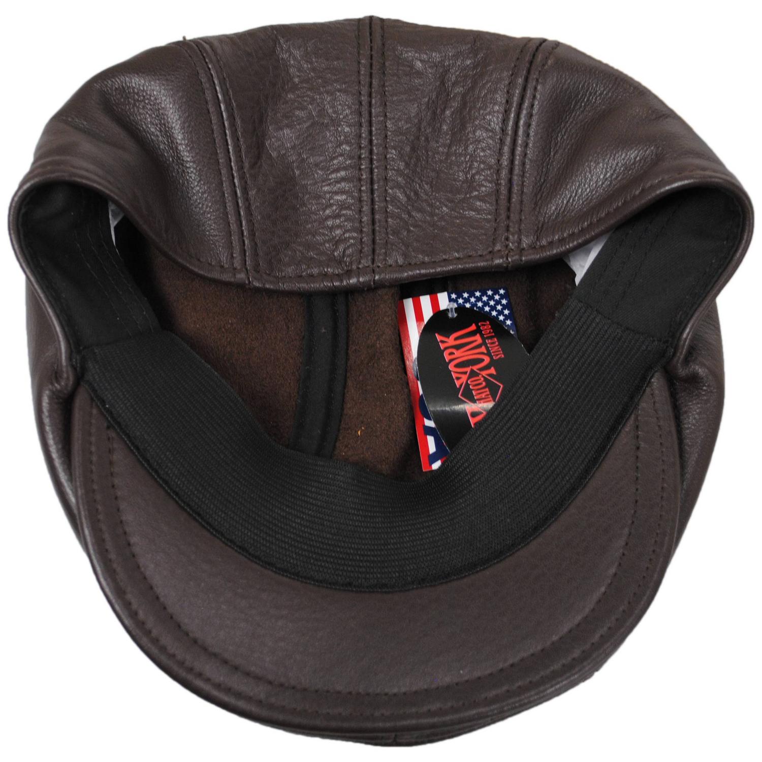 NEW YORK HAT CO | 1900 Lambskin Leather Ivy Cap | 161105 | under | BROWN