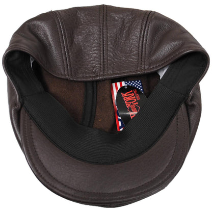 NEW YORK HAT CO | 1900 Lambskin Leather Ivy Cap | 161105 | under | BROWN