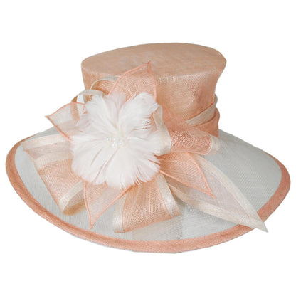 Sophia | Poudre Sinamay Straw Boater Dress Hat | 122982 | lead | PINK