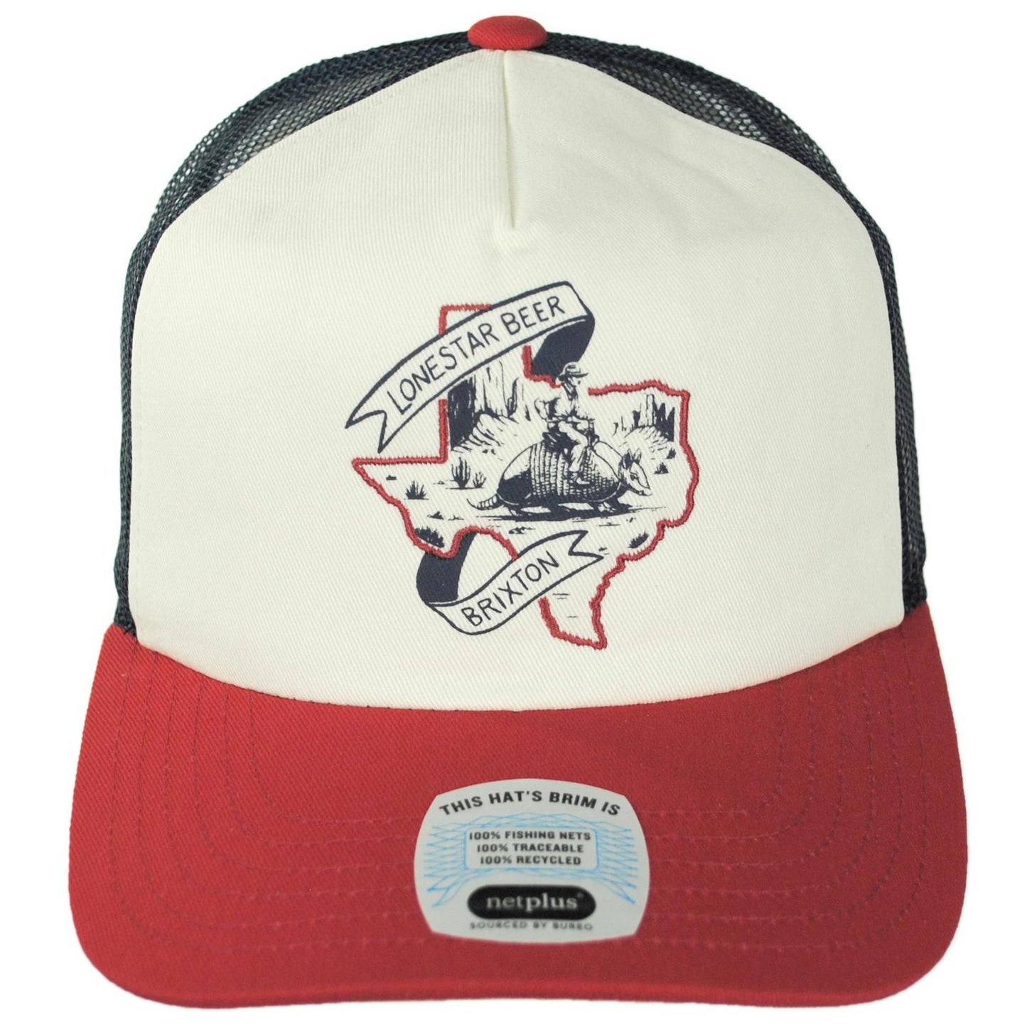 BRIXTON HATS | Lone Star x Brixton Mesh Trucker Snapback Baseball Cap | 201890 | front | RED/WHITE/BLUE