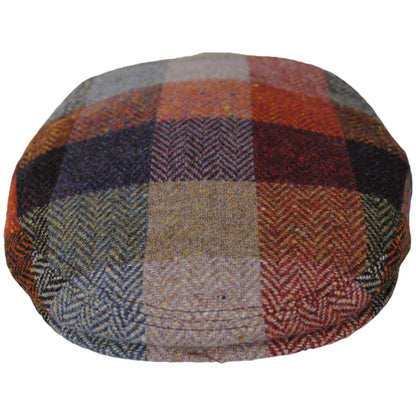 City Sport Caps | Herringbone Squares Donegal Tweed Wool Ivy Cap - FW23 | 175022FW23 | front | TAN