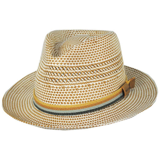 Bailey 1922 | Rudi Shantung LiteStraw Fedora Hat | 127872 | lead | SEPIA/NATURAL