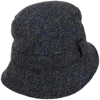 Failsworth | Grouse Harris Tweed Wool Overcheck Herringbone Bucket Hat | 185350 | lead | GRAY