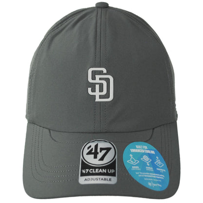47 Brand | San Diego Padres MLB Cycle Clean Up Adjustable Baseball Cap Dad Hat | 204422 | front | SHADOW GREY