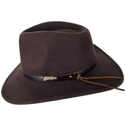 Indiana Jones | Officially Licensed Wool Felt Outback Hat | 130449 | profile | BROWN