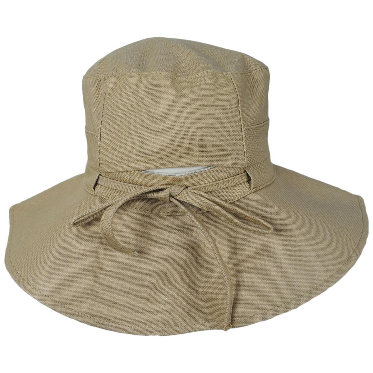 Scala | Alma Ponytail Cotton Bucket Hat | 106443 | detailone | DESERT