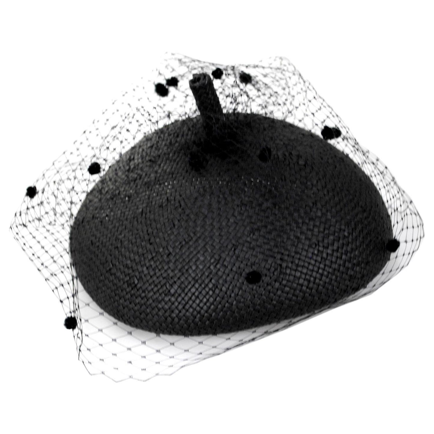 Kathy Jeanne | Toyo Straw Beret with Veil | 100722 | lead | BLACK