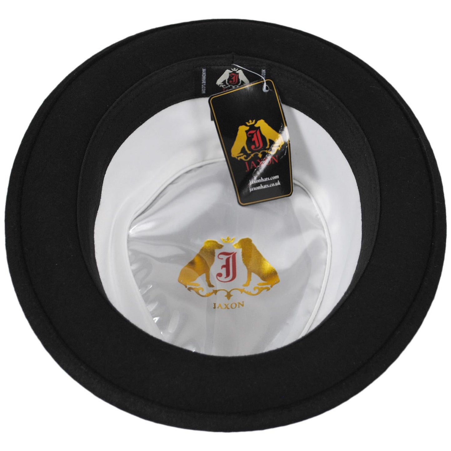 Jaxon Hats | Wool Felt Diamond Crown Fedora Hat | 135066 | under | BLACK