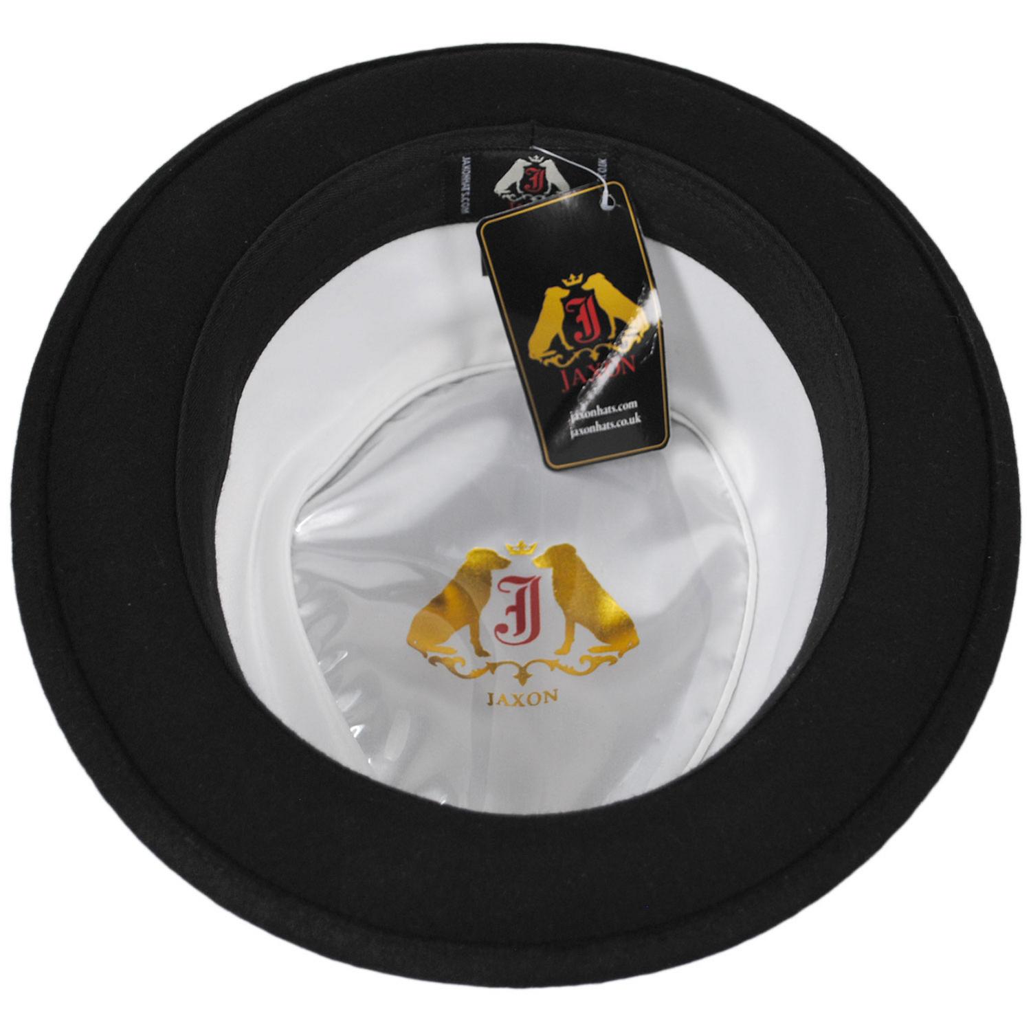 Jaxon Hats | Wool Felt Diamond Crown Fedora Hat | 135066 | under | BLACK