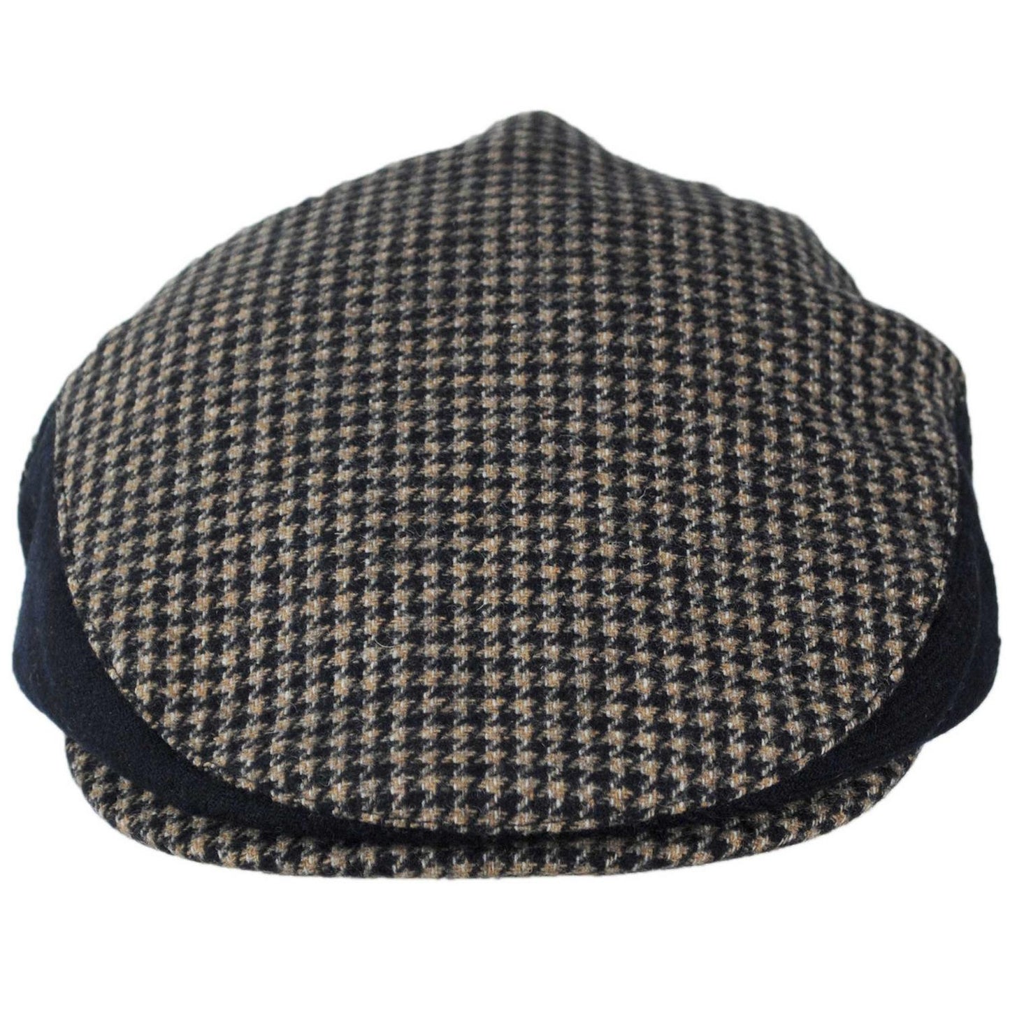 BRIXTON HATS | Hooligan Wool Houndstooth Ivy Cap | 161582 | front | NAVY/SAND HOUNDSTOOTH