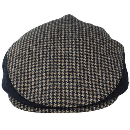 BRIXTON HATS | Hooligan Wool Houndstooth Ivy Cap | 161582 | front | NAVY/SAND HOUNDSTOOTH