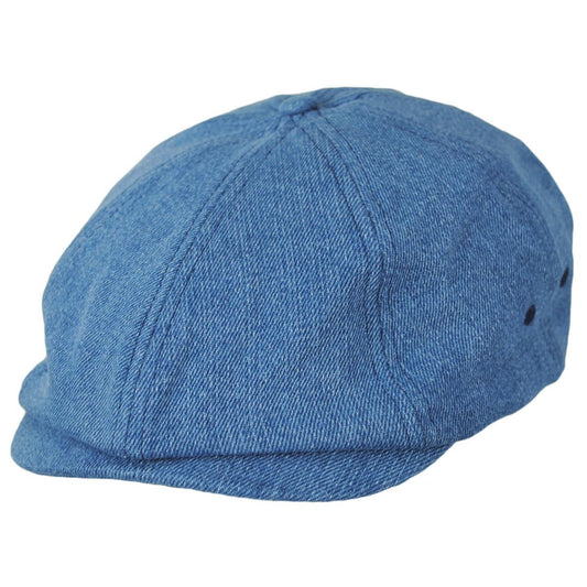 BRIXTON HATS | Brood Cotton Denim Lightweight Newsboy Cap | 161545 | lead | WASHED DENIM
