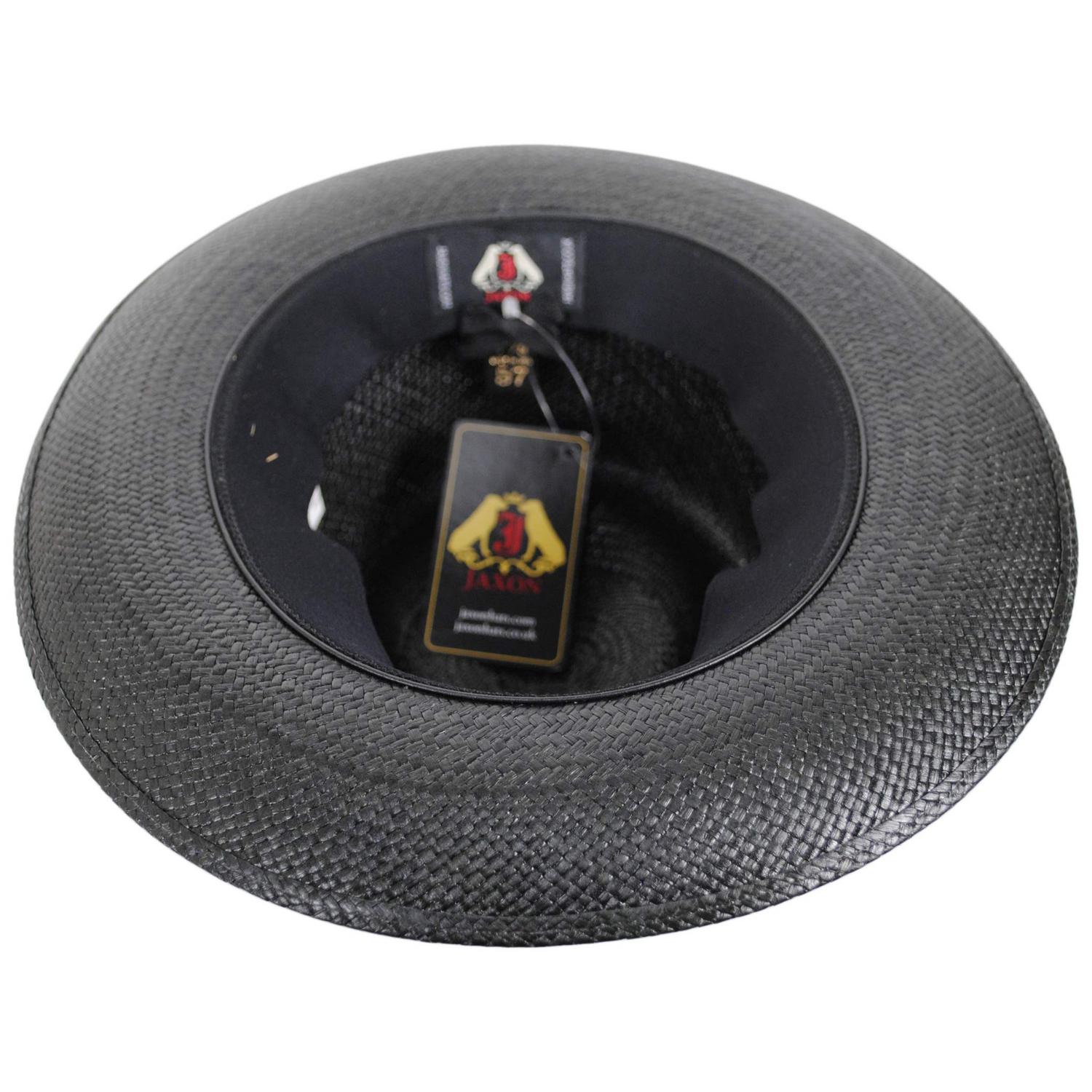 Jaxon Hats | Humphrey Grade 8 Panama Straw Fedora Hat | 127153 | under | BLACK