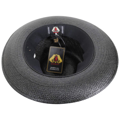 Jaxon Hats | Humphrey Grade 8 Panama Straw Fedora Hat | 127153 | under | BLACK