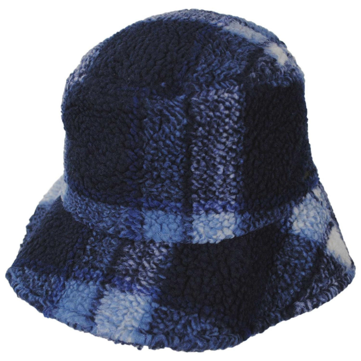 BRIXTON HATS | Ellee Faux Sherpa Plaid Bucket Hat | 185565 | lead | CLASSIC NAVY PLAID