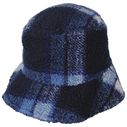 BRIXTON HATS | Ellee Faux Sherpa Plaid Bucket Hat | 185565 | lead | CLASSIC NAVY PLAID