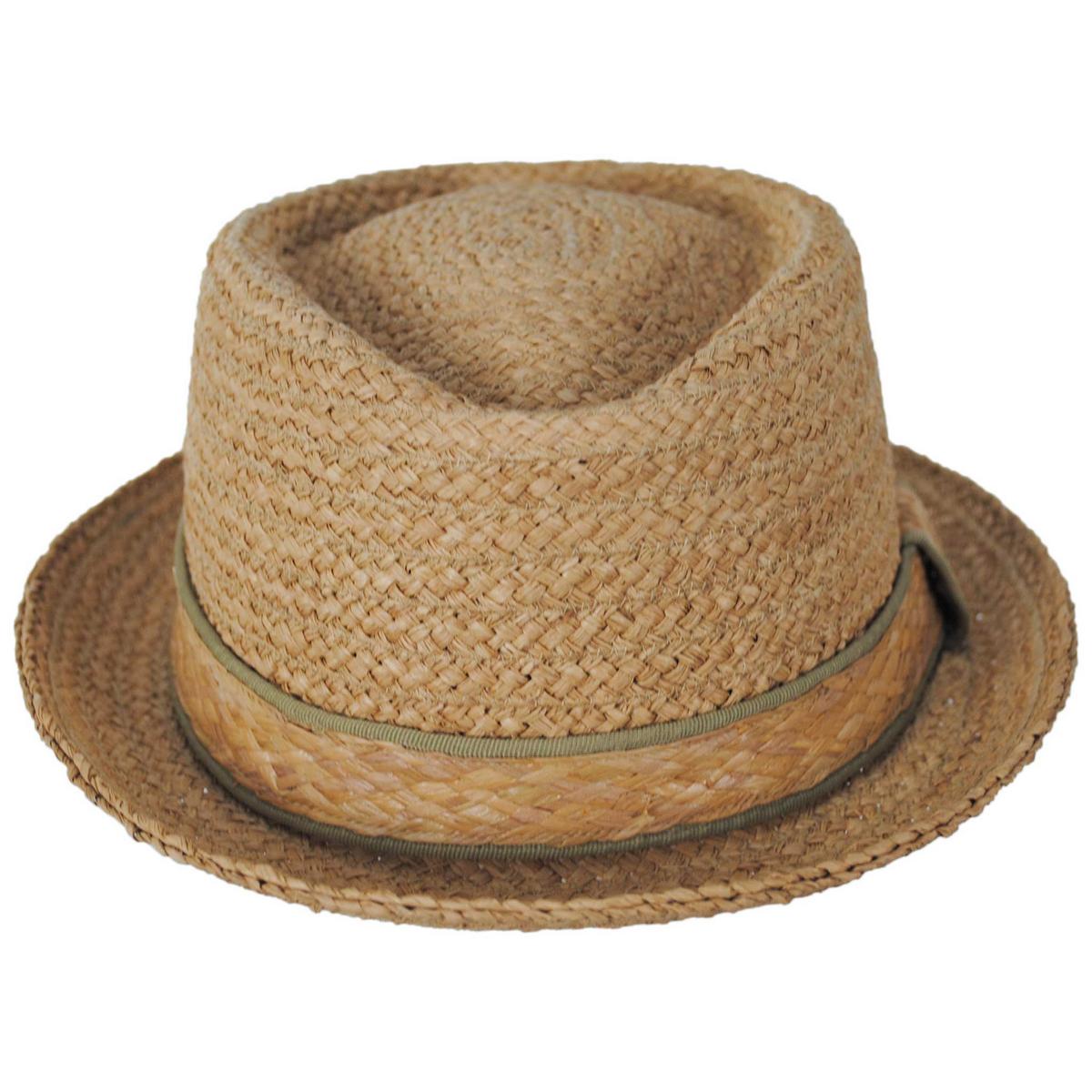 Jaxon Hats | Raffia Straw Diamond Crown Fedora Hat | 129002 | front | NATURAL