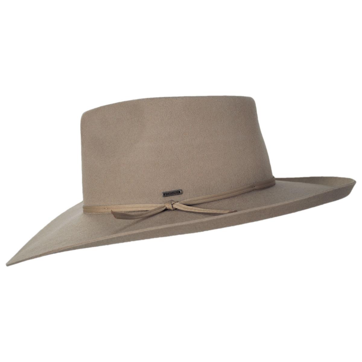 BRIXTON HATS | Marlow Wool Felt Rancher Fedora Hat | 135666 | profile | SAND