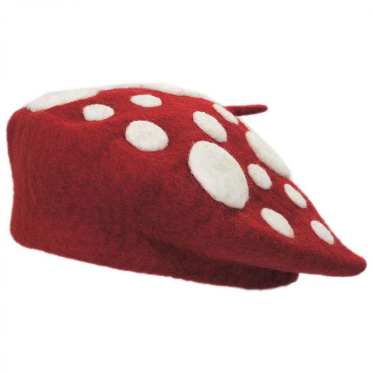 Elope | Heartfelted Mushroom Wool Beret | 190204 | lead | RED/WHITE