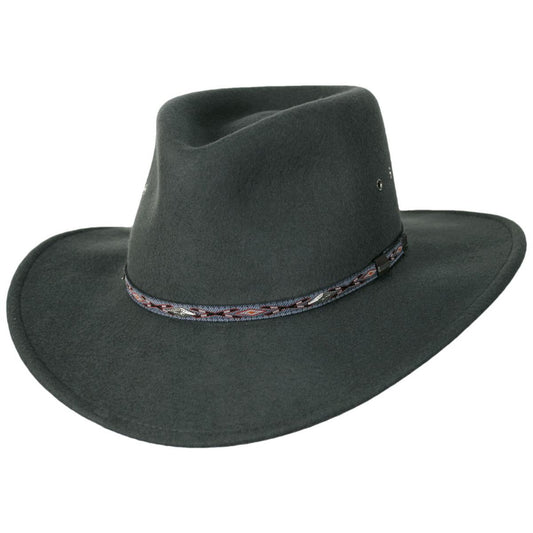 Stetson | Elkhorn Crushable Wool Felt Western Hat | 130689 | lead | STEEL
