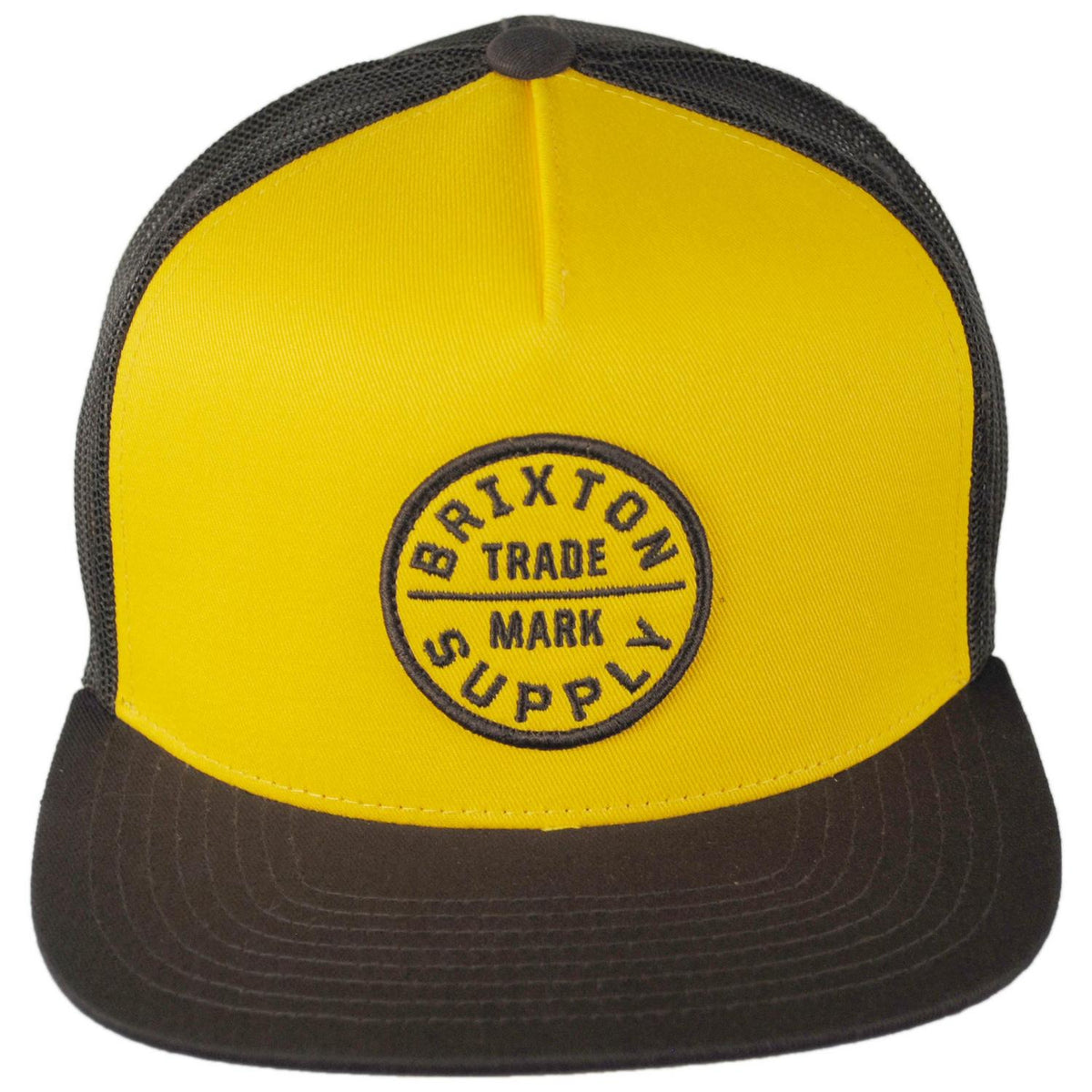 BRIXTON HATS | Oath Trucker Snapback Baseball Cap | 201704 | front | GOLDEN HOUR/COCO