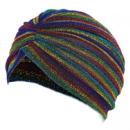 Jeanne Simmons | Metallic Stripe Turban