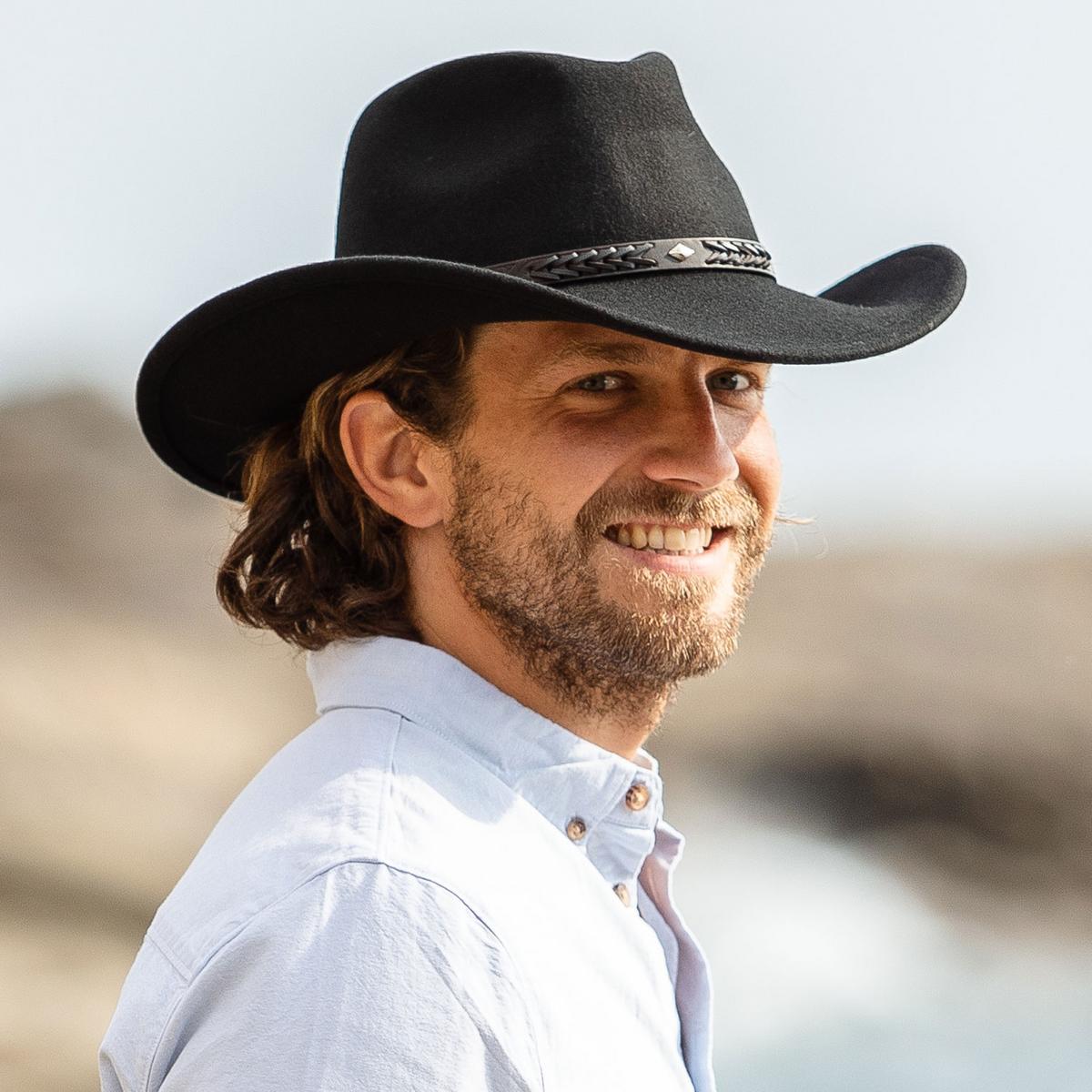 Jaxon Hats Men's Wyatt Wool Felt Western Cowboy Hat - Black / M Jaxon Hats Men's Wyatt Wool Felt Western Cowboy Hat - Black / M